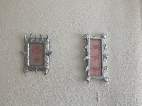 Handmade Chrome Frame and  Lino Print